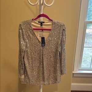 Silver Sequin Women's Top